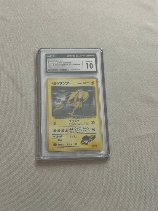 Japanese Rocket's Zapdos Holo - CGC 10 Mint Graded Pokémon Card