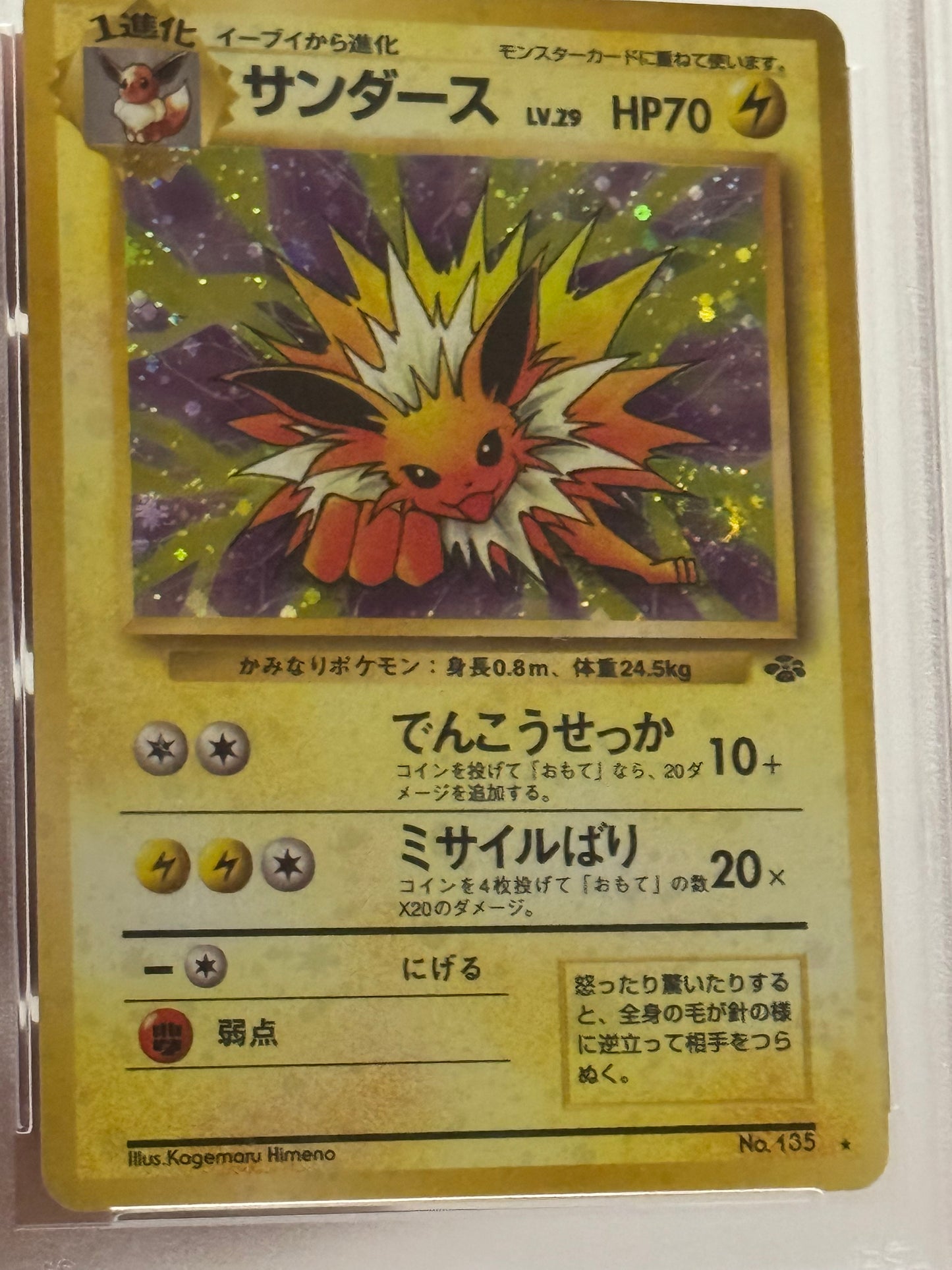 Japanese Jungle Jolteon Holo with Swirl - PSA 9 Mint Graded Pokémon Card