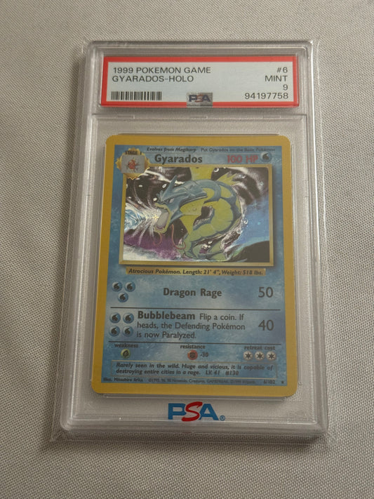 English Base Set Unlimited Gyarados Holo - PSA 9 Mint Graded Pokémon Card